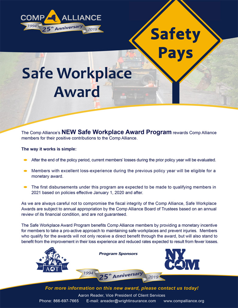 Safe Workplace Award Sheet Nov 2019